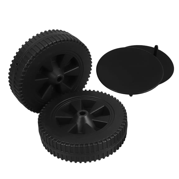 Hemobllo HDPE Swivel Grill Wheels, Black, Replacement Wheels for BBQ Cart, Easy to Install, 2 Pieces Set