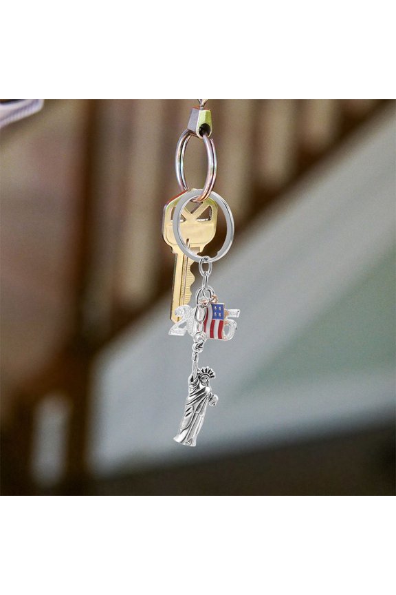 New York Souvenir Metal Pendant Keychain for Decoration 2Pcs