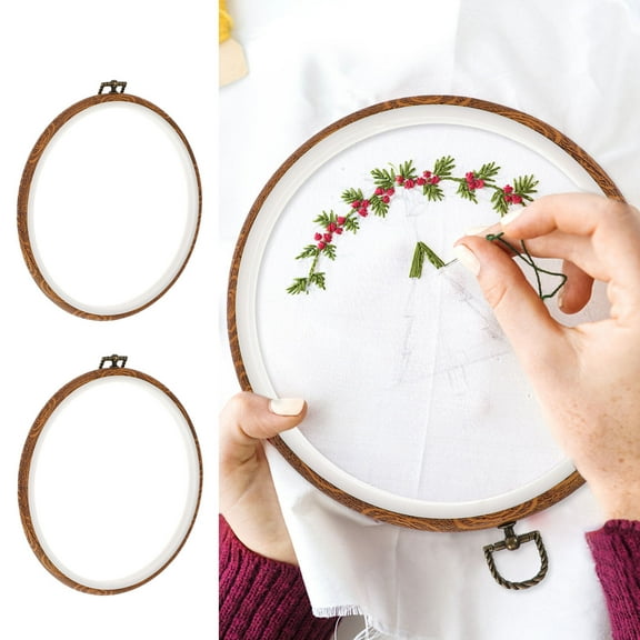 Hemobllo 2Pcs Embroidery Hoop Kit Multi Imitation Wood for Friends Christmas Crafts