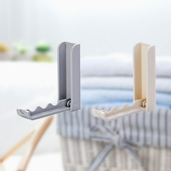 Hemobllo Door Hooks Grey and Beige 2Set Multi-Functional Adhesive Folding