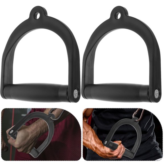 Hemobllo 2Pcs Heavy Duty Black Plastic D Handles for Cable Machines Comfortable Fitness Accessory