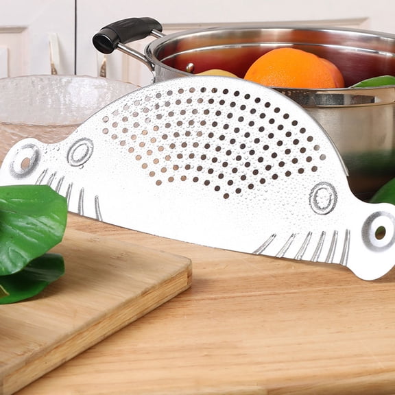 Hemobllo 2-Pack Heavy Duty Stainless Steel Pan Strainers for Pot Draining with Convenient Hanging Holes