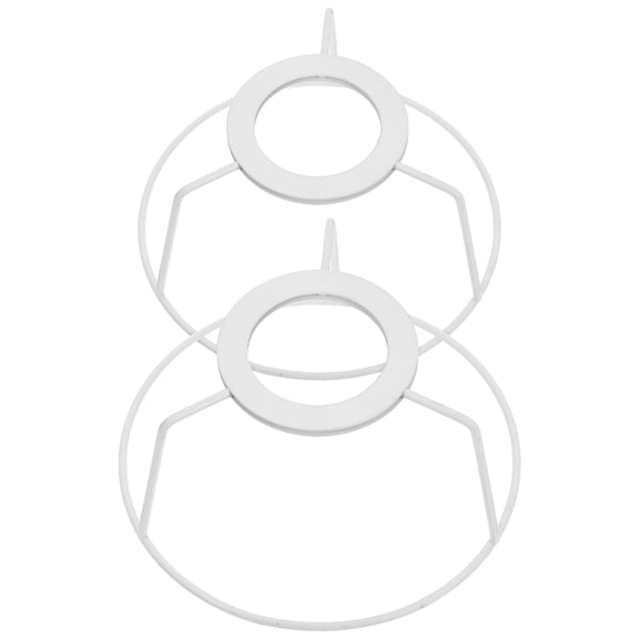 Hemobllo Metal Cage Light Fixture Lampshade Frame White 2Pcs DIY Table Lamp Living Room Decor