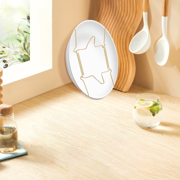 Hemobllo 2Pcs U-Shaped Spring Plate Wall Hangers Gold Metal Heavy Duty Plate Holders for Home