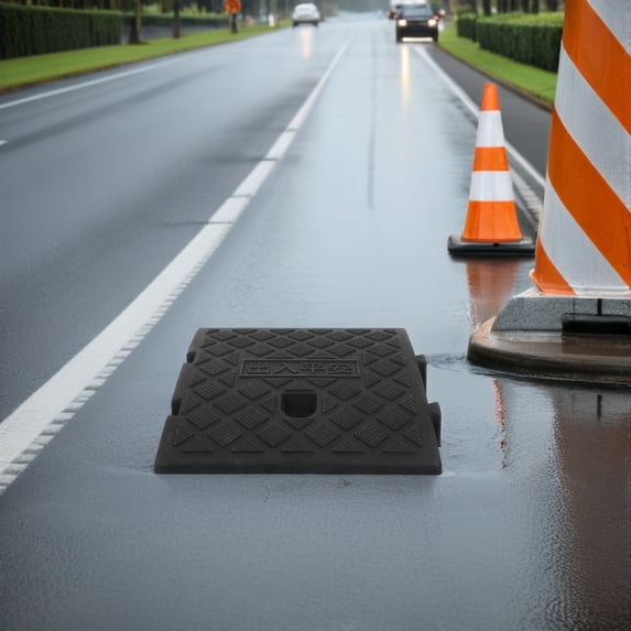 Hemobllo 2Pcs Plastic Curb Ramps for Cars and Wheelchairs Black Portable Outdoor Ramp