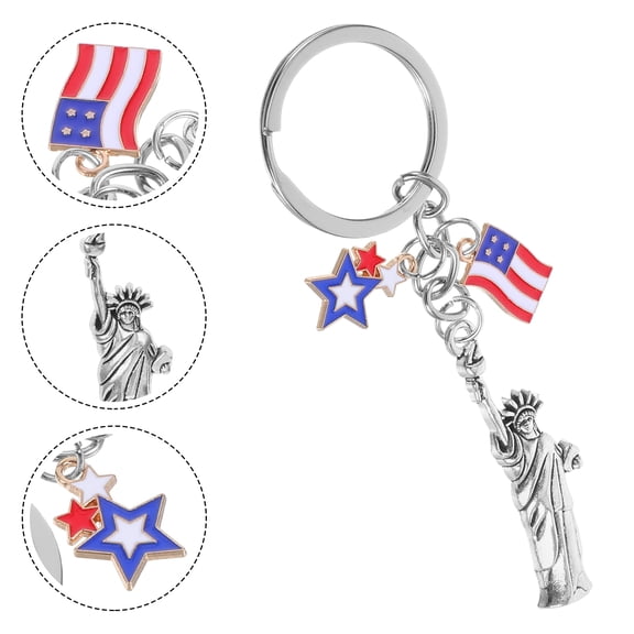 Hemobllo 2Pcs Patriotic Usa Keychain Featuring Statue of Liberty in Multi Color for Car and Bag Decoration