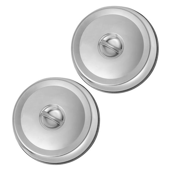 Hemobllo 2Pcs Round Stainless Steel Griddle Lid Dome for Efficient Heat Retention