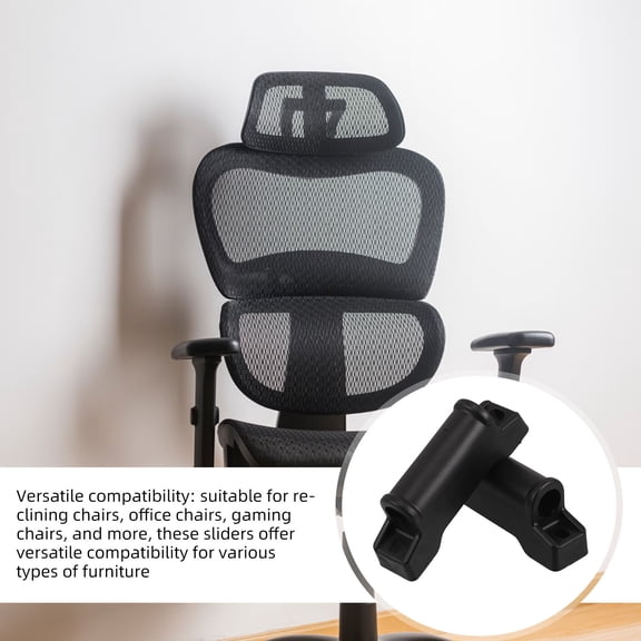 Hemobllo 2Pcs Gaming Chair Footrest Slider Attachment Black Plastic Chair Accessory