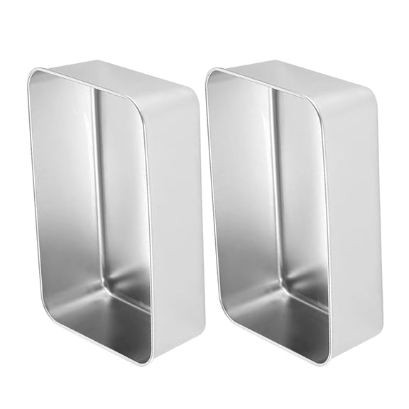 Hemobllo 2Pcs Stainless Steel Non Stick Baking Pans Rectangle Bread Cake Loaf Tray for Kitchen