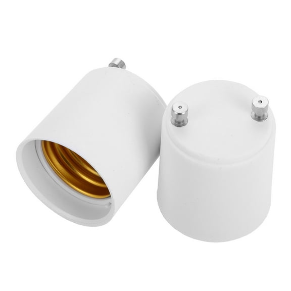 Hemobllo 2Pcs White Bulb Light Adapter Converts Gu24 Socket to Standard Screw in Lamp Socket