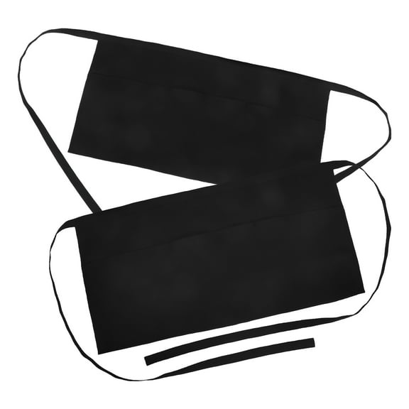 Hemobllo 2-Pack Unisex Black Bistro Aprons with 3 Spacious Pockets for Chefs, Servers, Cooking, and Kitchen Use