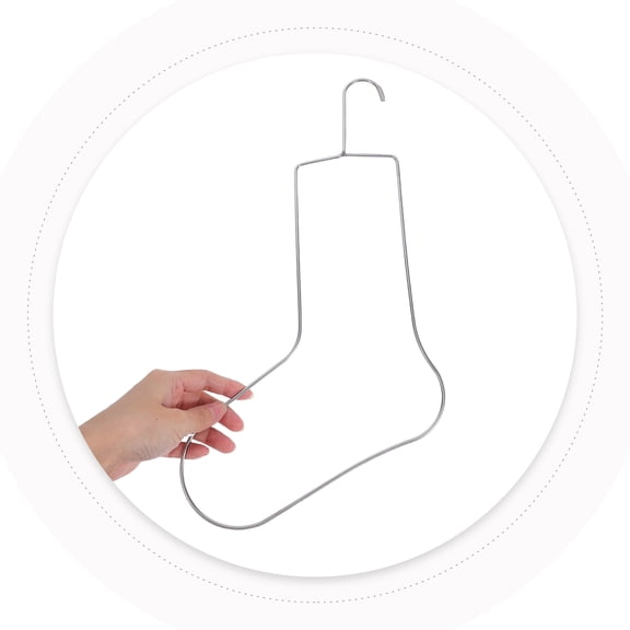 Hemobllo Knit Sock Stretcher for Shaping Metal Socks Holder Silver 2Pcs