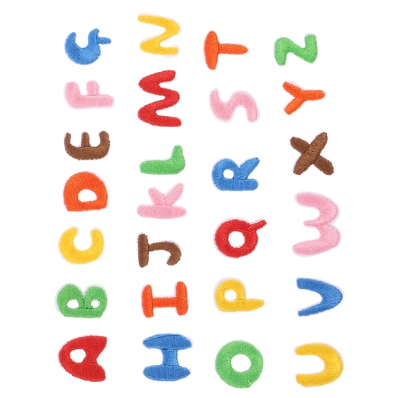 Hemobllo 2Sets Press on Embroidered Letter Patches Iron on Fabric Appliques for Decorating Clothes and Bags