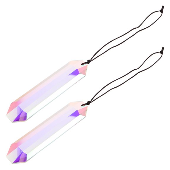 Hemobllo 2pcs Crystal Suncatcher Prism Hanging Maker White Crystal