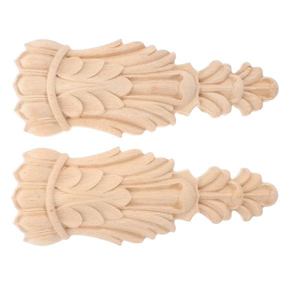 Hemobllo 2Pcs Light Brown Solid Wood Carving Corbel Decorative European Style for Home Decor