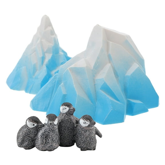 Hemobllo 2pcs Glacier Figurines PVC Assorted Color Snow Mountain Model Aquatic Environment Enhancement