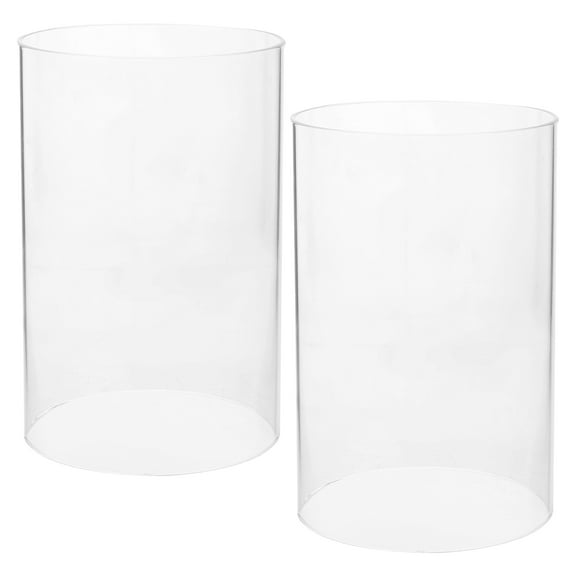 Hemobllo Clear Glass Candle Cover Windproof Protector Transparent for Pillar Candles 2Pcs