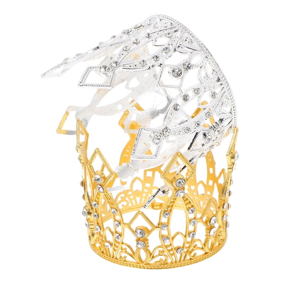 Hemobllo Crown For Cake Mini Baroque Crown Gold 2Pcs Bridal Showers Decor