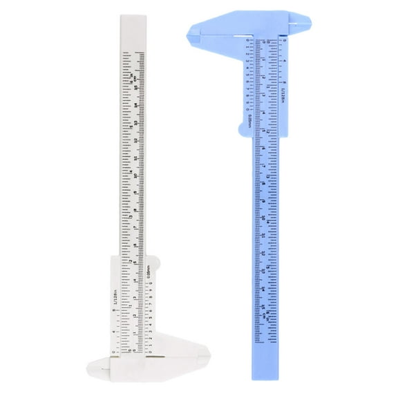 Hemobllo 2-Pack Mini Plastic Caliper Rulers, Precision Measuring Tools for Machining, Crafts, and Detailed Tasks