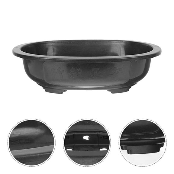 Hemobllo 2Pcs Large Oval Plastic Bonsai Pots with Drainage for Garden and Balcony