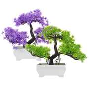 Hemobllo 2-Pack Artificial Pine Tree Resin Bonsai for Indoor Desktop, Home Office Decor, Office Table Decoration
