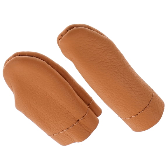 Hemobllo 2pcs Handcrafts Thimble Finger Protector Cattlehide Chocolate Practical Design for Adults