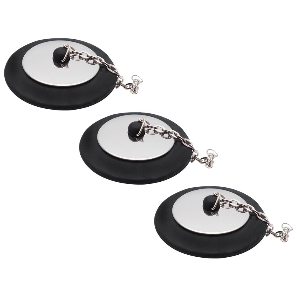 Hemobllo 3pcs Rubber Bathtub Drain Stoppers with Chain Bath Plug ...