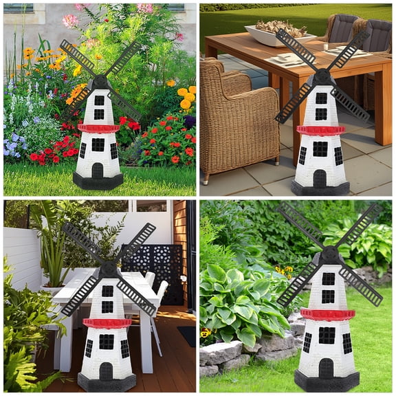 Hemobllo 3-Pack Windmill Blade Replacement Set, Plastic Outdoor Garden Windmill Parts for Lighthouse Decor
