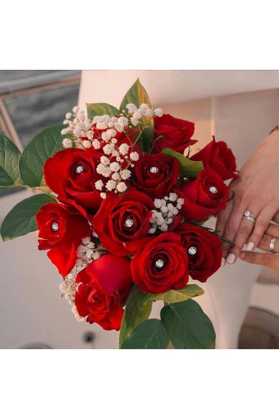 300pcs Acrylic Flower Bouquet Charm Pins Set for Wedding, Graduation, Crafting, and Floral Decoration Accessories