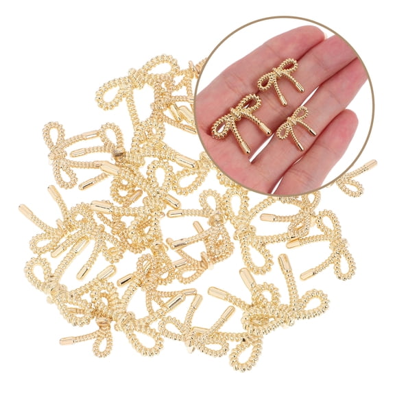 Hemobllo 30pcs Zinc Alloy Bowknot Decorative Buttons for Sewing, Crafts, Clothes, Fasteners, and Accessories