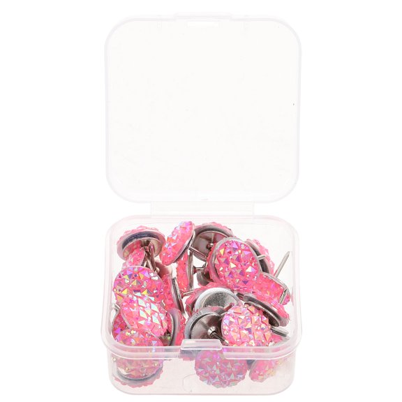 Hemobllo 30pcs Elegant Design Decorative Thumb Tacks Pink Round Resin Pins for Desk Use