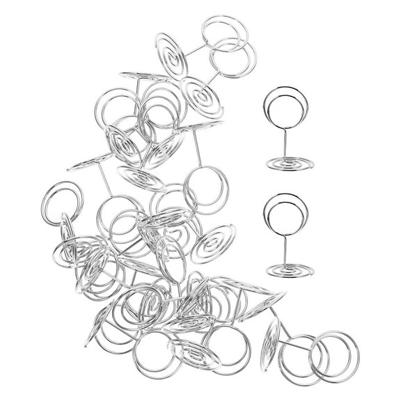 Hemobllo 31Pc Plated Silver Table Sign Picture Holders Metal for Photos Menus and Event Display