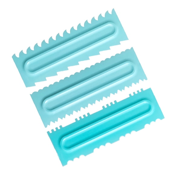 Hemobllo Plastic Cake Scraper and Smoother Assorted Color for Baking and Decorating 3Pcs