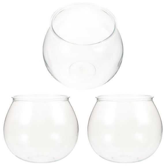 Hemobllo 3Pcs Plastic Round Fish Tank Simple Office Desk Decor for Pet Lovers