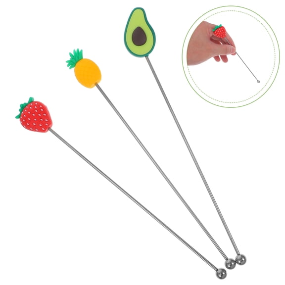 Hemobllo 3pcs Swizzle Sticks Stainless Steel Stirring Tool for Drinks Coffee Shop Bar Use Adults