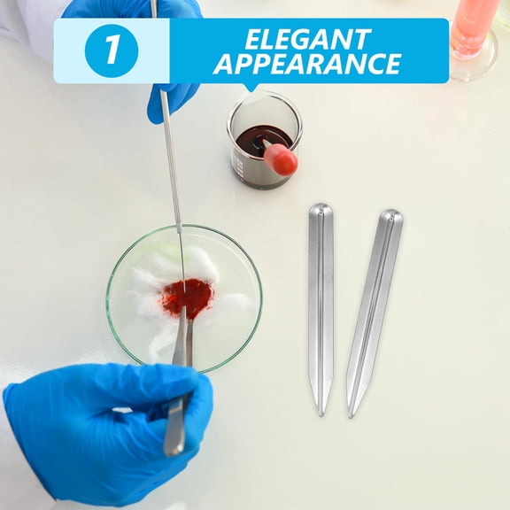 Hemobllo 3-Pack Stainless Steel Lab Mixing Spatulas with Curved Metal Scoops for Accurate Powder and Paste Handling