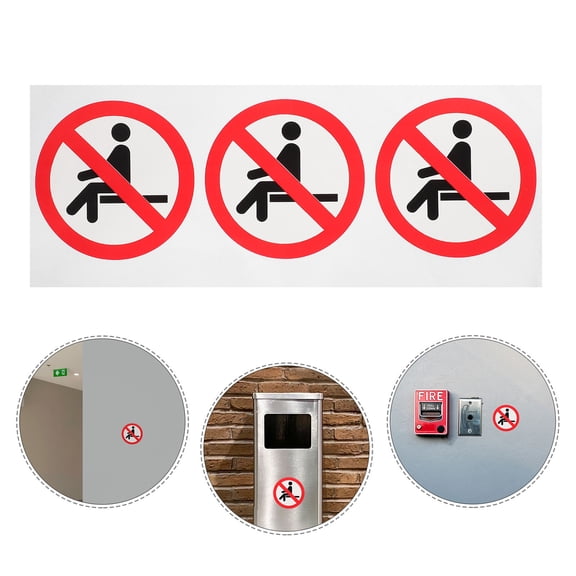 Hemobllo 3-Pack Removable Red PVC Safety Warning Stickers Decals for Industrial and Workplace Use