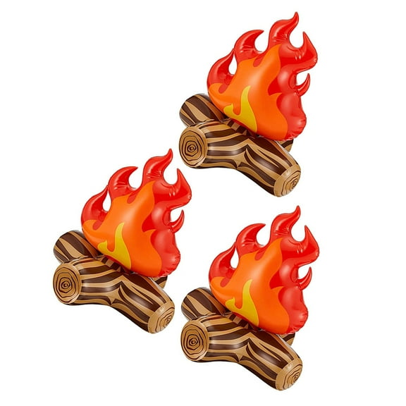 Hemobllo 3pcs Inflatable Campfire Camping Party Decorations Red PVC Realistic Design