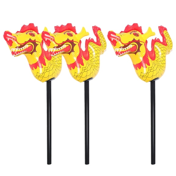 Hemobllo 3Pcs Yellow Dragon Balloon Decorations PVC Inflatable Chinese New Year Party Props