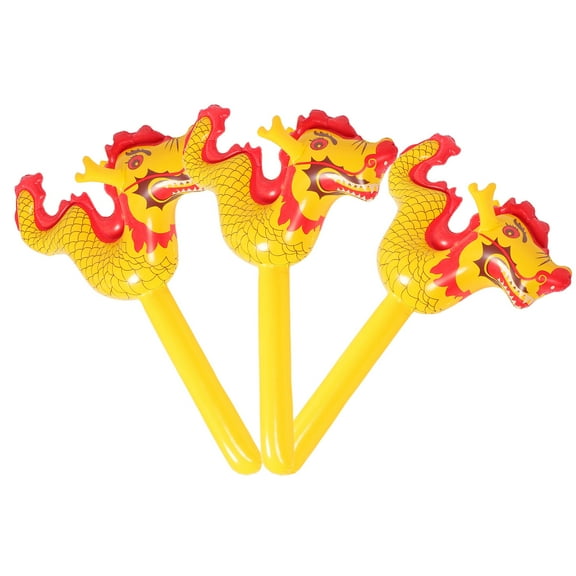 Hemobllo Balloons Inflatable Dragon Balloon Toy Pvc Orange 3Pcs