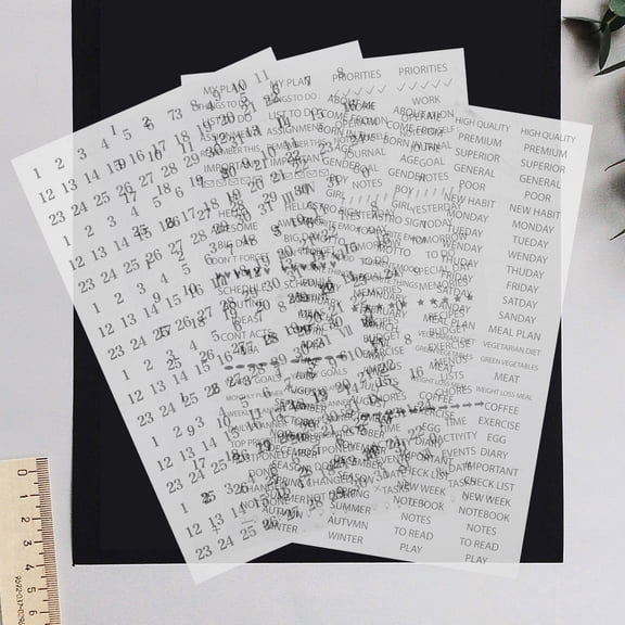 Hemobllo 4-Pack Date Planning Stickers with PVC Backing for Planners, Journals, Scrapbooks, and Craft Projects