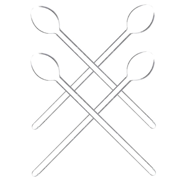 Hemobllo Clear Glass Spoons for Home Ergonomic Long Handle Design 4Pcs