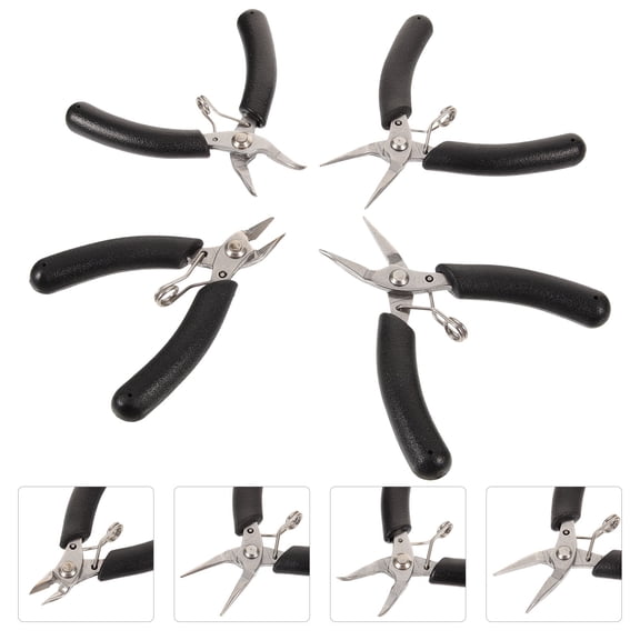 Hemobllo 4-Piece Jewelry Making Looper Pliers Set with Black Smooth , Craft Tool Kit for Precision Work