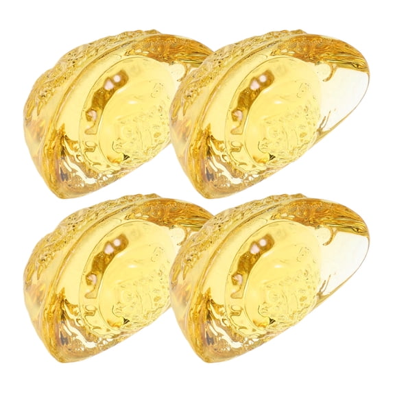Hemobllo 4-Pack Golden Crystal Bao Figurines for Home Decoration, Wealth & Luck Symbols, Elegant Feng Shui Ornament Set