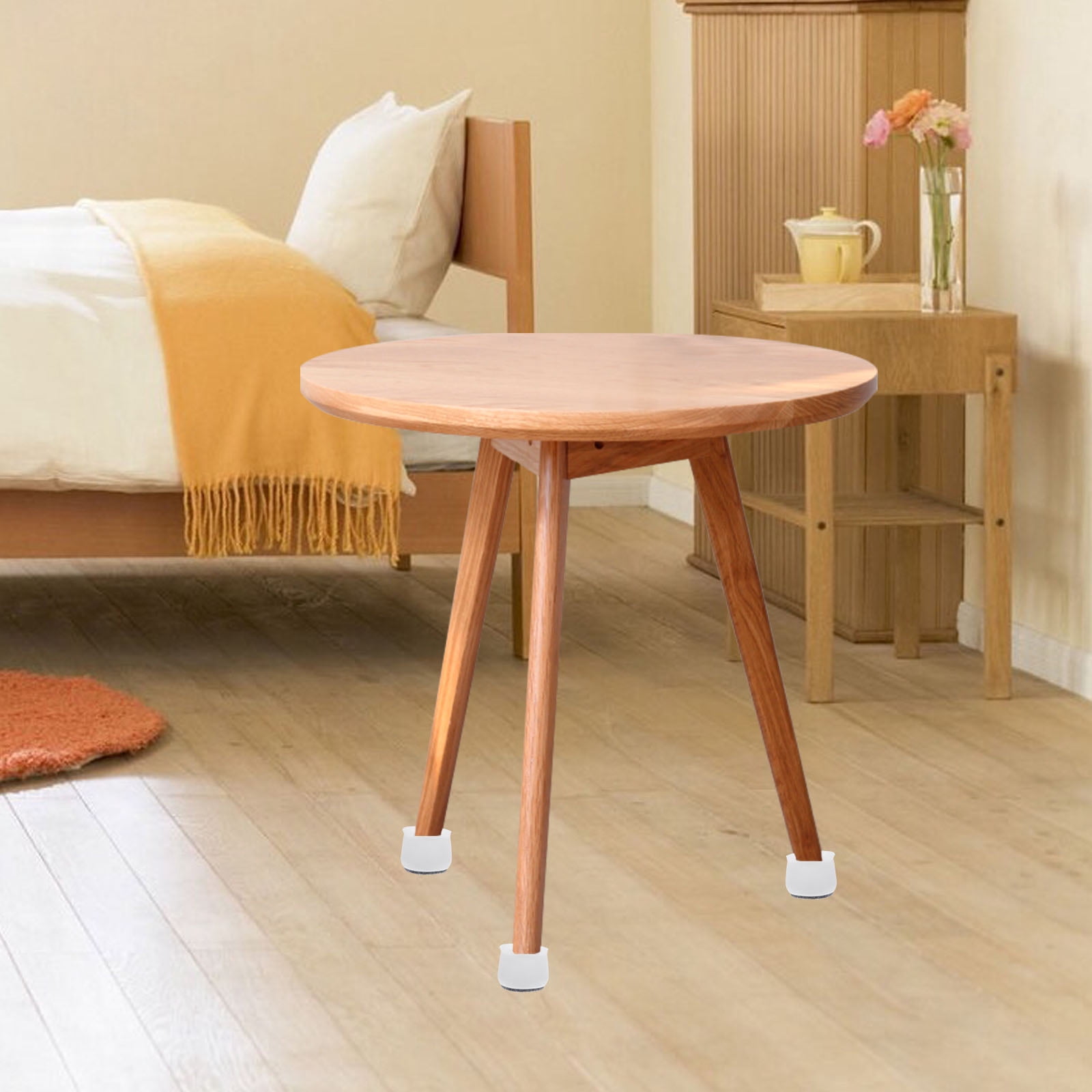 Hemobllo 4-Pack White Silicone Stool Leg Pads with Felt Bottom, Anti ...