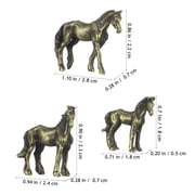 Hemobllo Set of 4 Vintage Brass Horse Figurines Decorative Desktop Sculptures for Home Office New Year