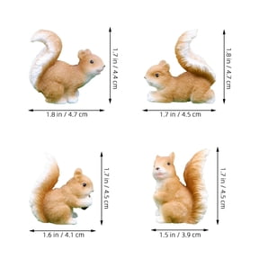 Hemobllo 4Pcs Tiny Brown Resin Squirrel Figures Decorative Garden Accessories
