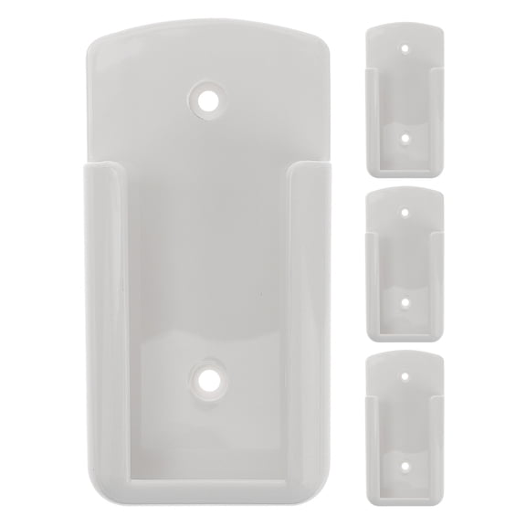 Hemobllo 4Pcs Wall Mount Remote Holder White Plastic Adhesive Storage Organizer for TV and Ac
