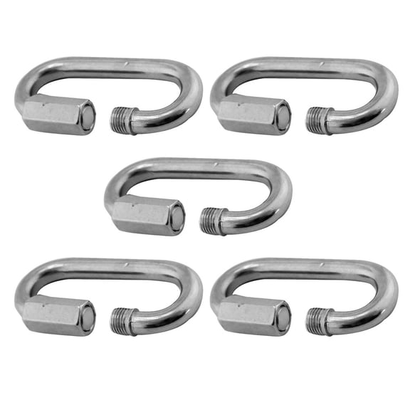 Hemobllo 5Pcs Stainless Steel Quick Link Chain Connectors Threaded Heavy Duty Locking Link Connectors