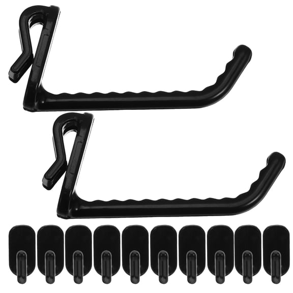 Hemobllo 50Pcs Black Plastic Grid Hooks for Wire Shelf Rack Easy Install Clip Design Multipurpose